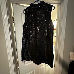 ASOS- black denim sparkle dress - size 12 USA